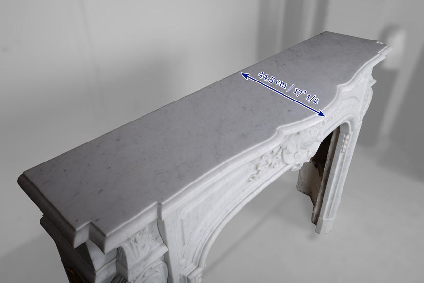 Napoleon III style mantel in Carrara marble Napoleon III style mantel in Carrara marble-13