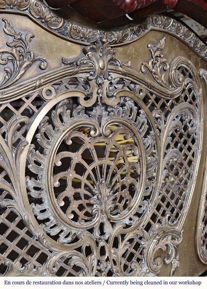 Napoleon III Red Griotte Marble Mantelpiece with Bronze Fire Grate Napoleon III Red Griotte Marble Mantelpiece with Bronze Fire Grate-11