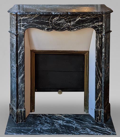 Louis XV style mantel in Marquina marble Louis XV style mantel in Marquina marble-0