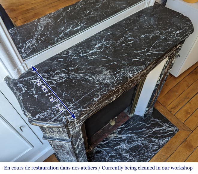 Louis XV style mantel in Marquina marble Louis XV style mantel in Marquina marble-9