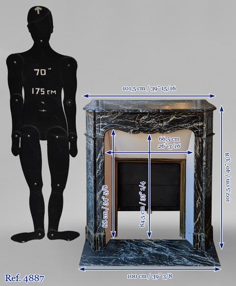 Louis XV style mantel in Marquina marble Louis XV style mantel in Marquina marble-10