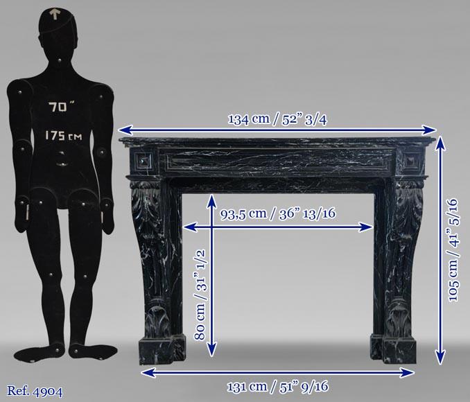 Napoleon III style mantel in Marquina marble Napoleon III style mantel in Marquina marble-8