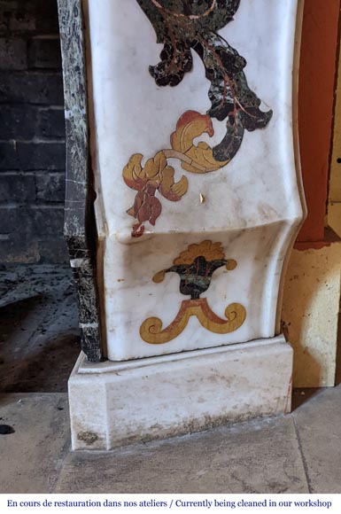 Polychrome marble mantel probably from an 18th century altar Polychrome marble mantel probably from an 18th century altar-11