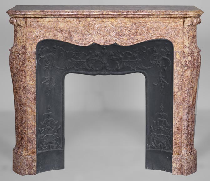 Louis XV style mantel in Brocatelle marble Louis XV style mantel in Brocatelle marble-0