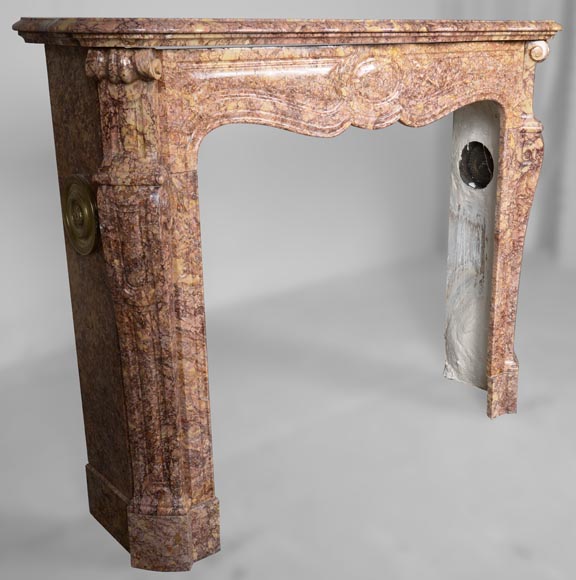 Louis XV style mantel in Brocatelle marble Louis XV style mantel in Brocatelle marble-2