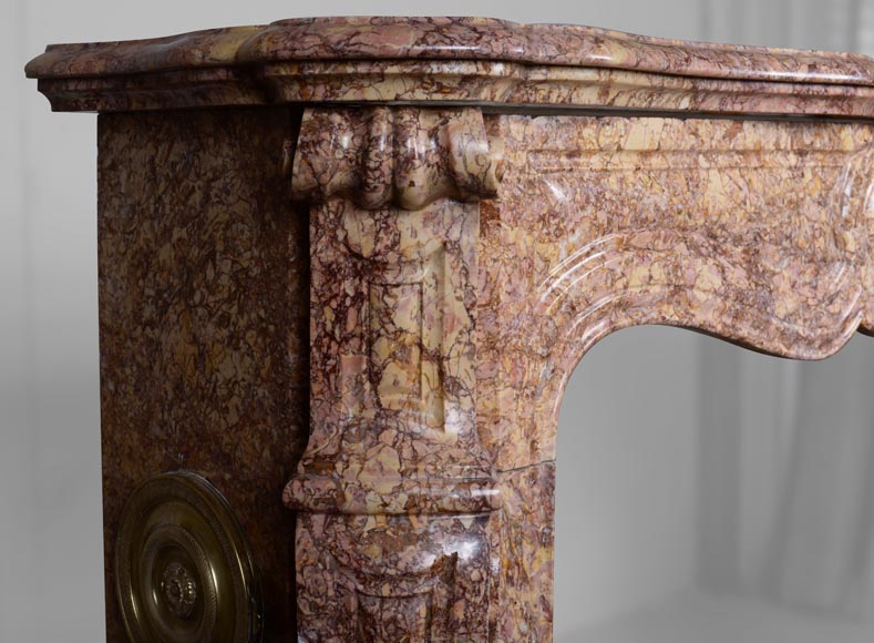Louis XV style mantel in Brocatelle marble Louis XV style mantel in Brocatelle marble-4