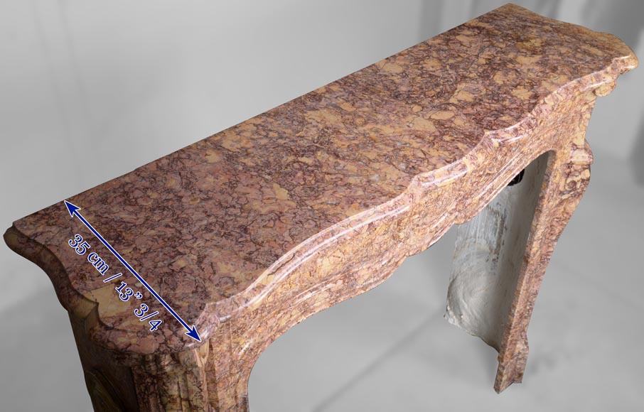 Louis XV style mantel in Brocatelle marble Louis XV style mantel in Brocatelle marble-8