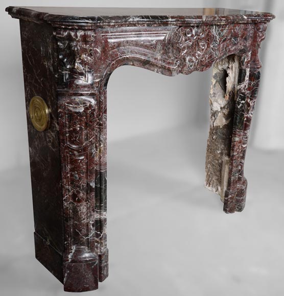Louis XV style fireplace in Rosso Levanto marble Louis XV style fireplace in Rosso Levanto marble-3