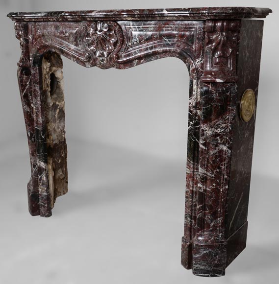Louis XV style fireplace in Rosso Levanto marble Louis XV style fireplace in Rosso Levanto marble-6