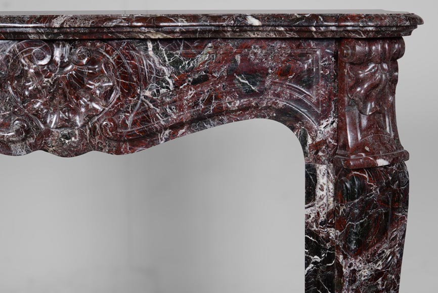 Louis XV style fireplace in Rosso Levanto marble Louis XV style fireplace in Rosso Levanto marble-7