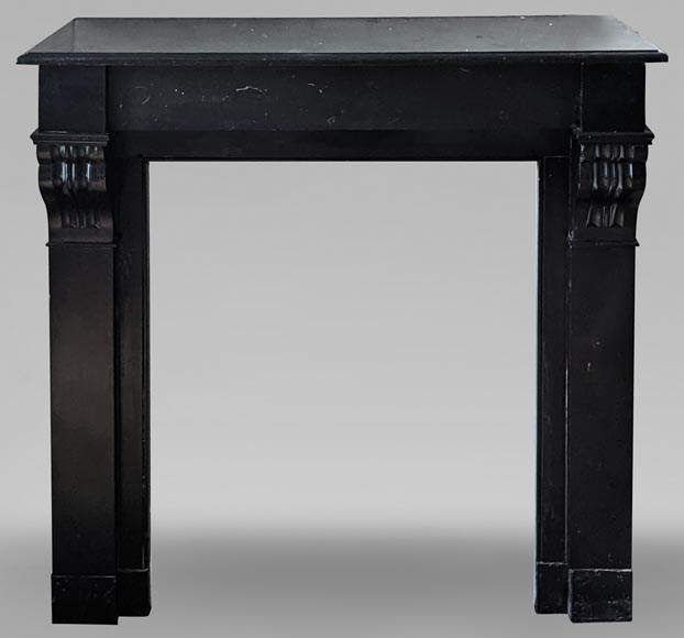 Small Napoleon III style mantel in black marble Small Napoleon III style mantel in black marble-0