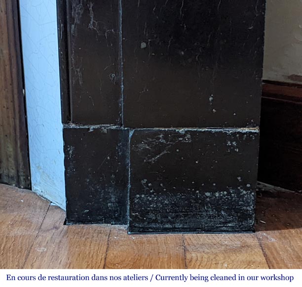 Small Napoleon III style mantel in black marble Small Napoleon III style mantel in black marble-7