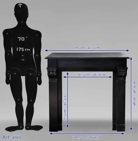 Small Napoleon III style mantel in black marble Small Napoleon III style mantel in black marble-9