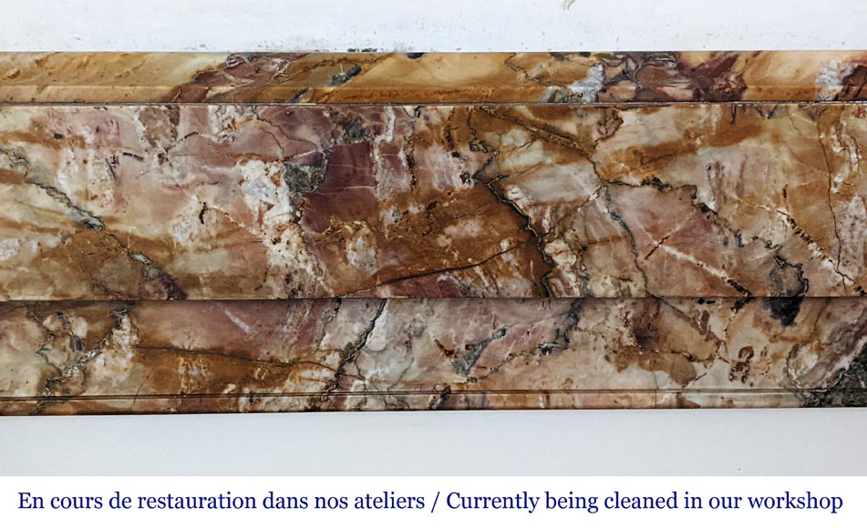 Art déco style mantel in Brèche de Médous Art déco style mantel in Brèche de Médous-1