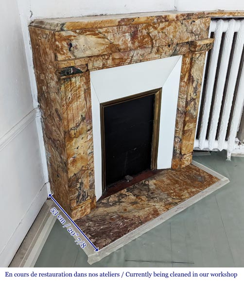 Art déco style mantel in Brèche de Médous Art déco style mantel in Brèche de Médous-2