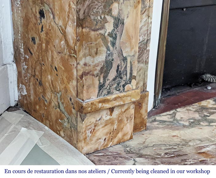 Art déco style mantel in Brèche de Médous Art déco style mantel in Brèche de Médous-5