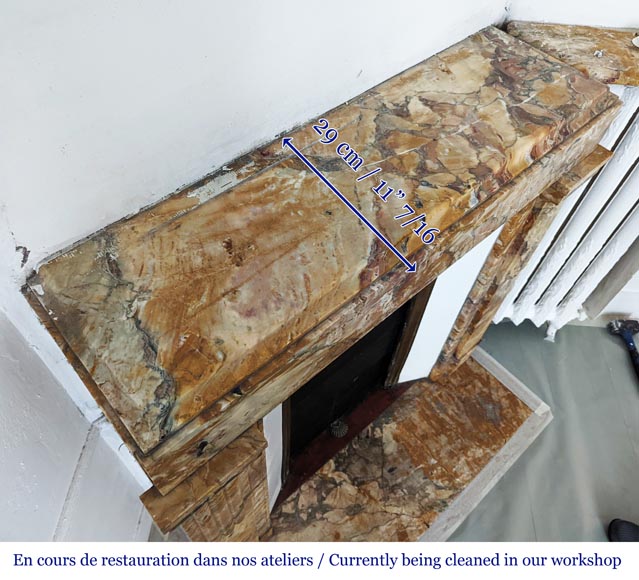 Art déco style mantel in Brèche de Médous Art déco style mantel in Brèche de Médous-9