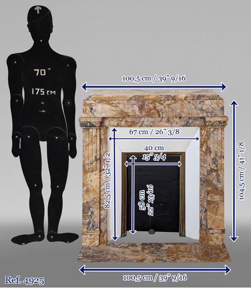 Art déco style mantel in Brèche de Médous Art déco style mantel in Brèche de Médous-10