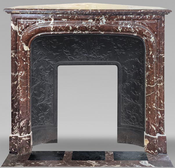 Louis XIV style mantel in Red marble from the North Louis XIV style mantel in Red marble from the North-0
