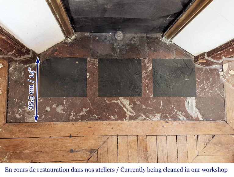 Louis XIV style mantel in Red marble from the North Louis XIV style mantel in Red marble from the North-7