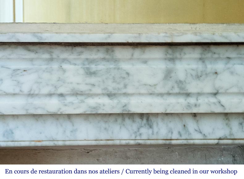 Antique Louis XVI style mantel in Carrara marble Antique Louis XVI style mantel in Carrara marble-1