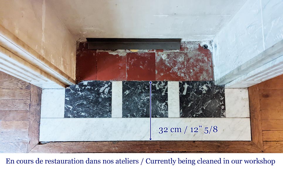 Antique Louis XVI style mantel in Carrara marble Antique Louis XVI style mantel in Carrara marble-8