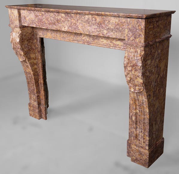 Louis XVI style mantel in Brocatelle marble Louis XVI style mantel in Brocatelle marble-6