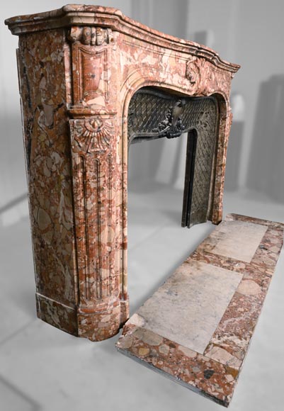 Louis XV style mantel in Breche de Montmeyan Louis XV style mantel in Breche de Montmeyan-3