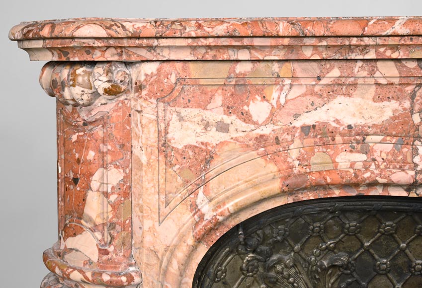 Louis XV style mantel in Breche de Montmeyan Louis XV style mantel in Breche de Montmeyan-4
