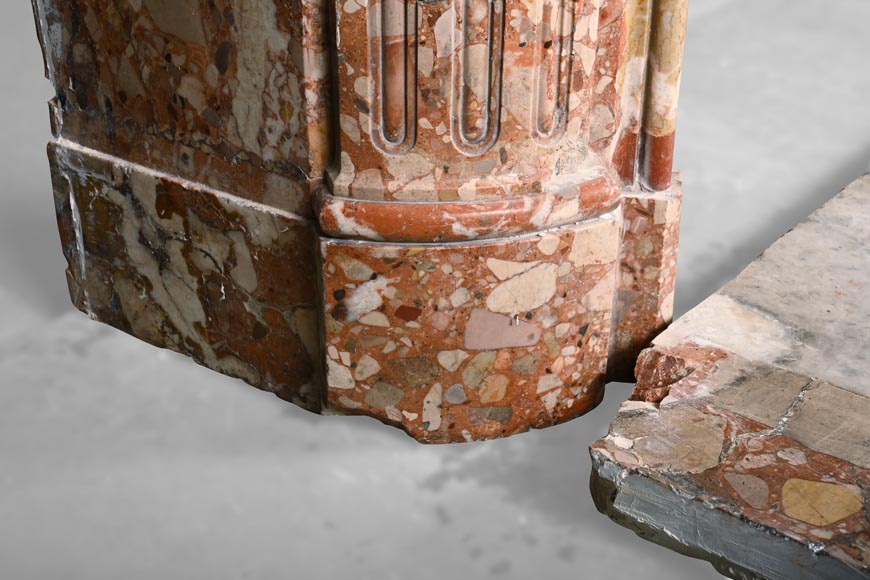 Louis XV style mantel in Breche de Montmeyan Louis XV style mantel in Breche de Montmeyan-6