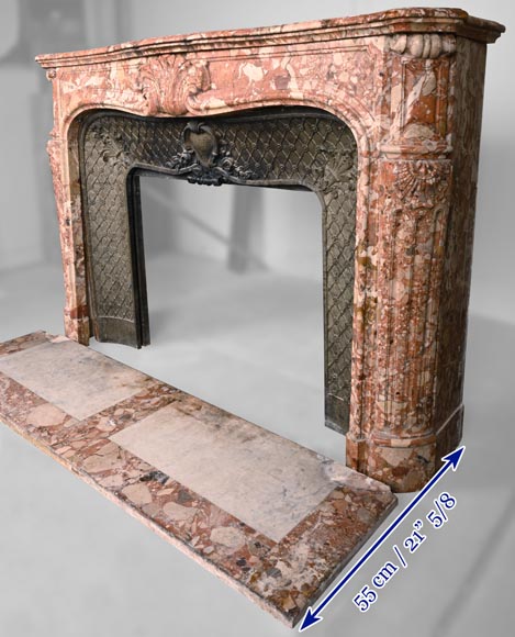 Louis XV style mantel in Breche de Montmeyan Louis XV style mantel in Breche de Montmeyan-7