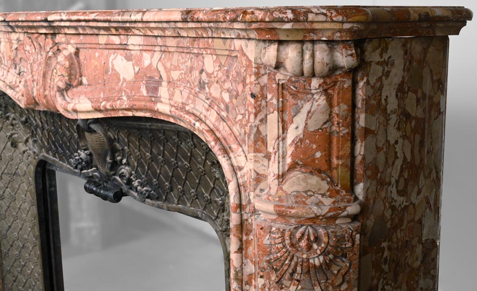 Louis XV style mantel in Breche de Montmeyan-9