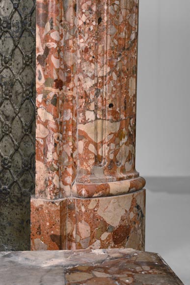 Louis XV style mantel in Breche de Montmeyan Louis XV style mantel in Breche de Montmeyan-10