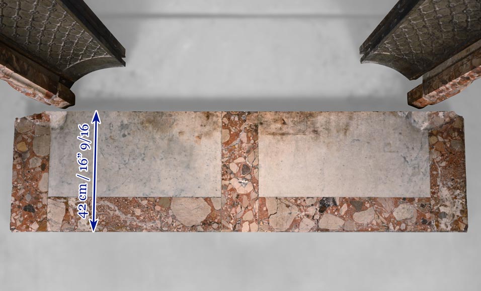 Louis XV style mantel in Breche de Montmeyan Louis XV style mantel in Breche de Montmeyan-12