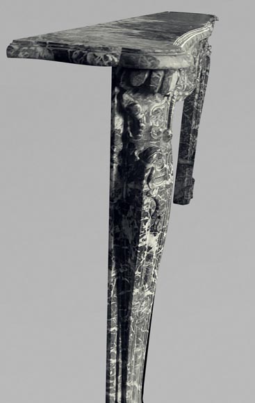 Beautiful Louis XV period mantel in grey Sainte Anne marble Beautiful Louis XV period mantel in grey Sainte Anne marble-3