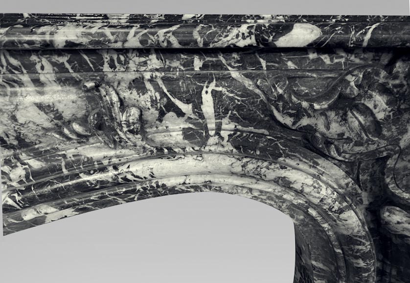 Beautiful Louis XV period mantel in grey Sainte Anne marble Beautiful Louis XV period mantel in grey Sainte Anne marble-5
