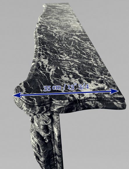 Beautiful Louis XV period mantel in grey Sainte Anne marble Beautiful Louis XV period mantel in grey Sainte Anne marble-7