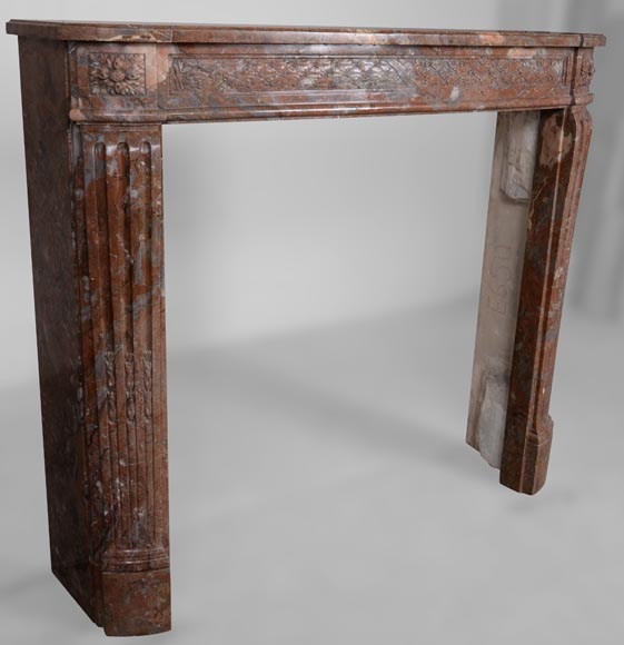 Louis XVI period mantel in Royal Red marble Louis XVI period mantel in Royal Red marble-3