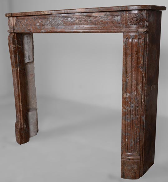 Louis XVI period mantel in Royal Red marble Louis XVI period mantel in Royal Red marble-6