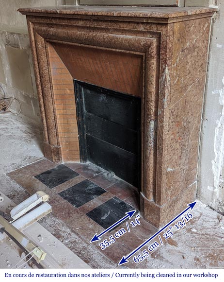 Louis XIV style mantel in Griotte marble Louis XIV style mantel in Griotte marble-5