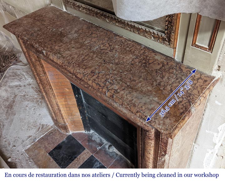 Louis XIV style mantel in Griotte marble Louis XIV style mantel in Griotte marble-8