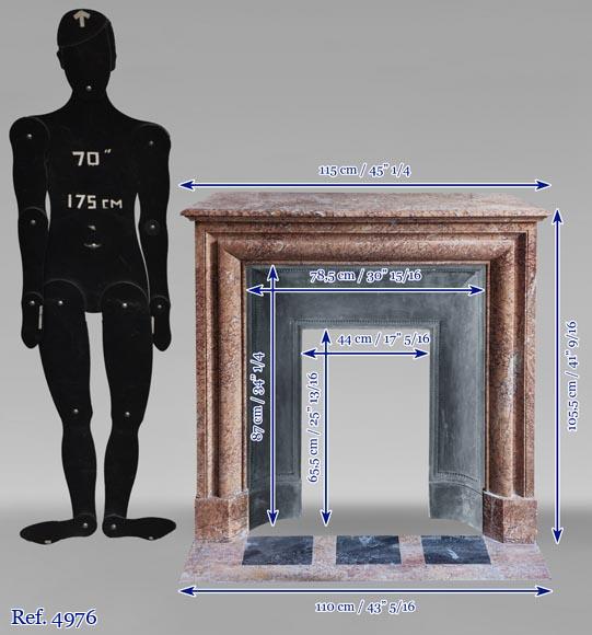 Louis XIV style mantel in Griotte marble Louis XIV style mantel in Griotte marble-9