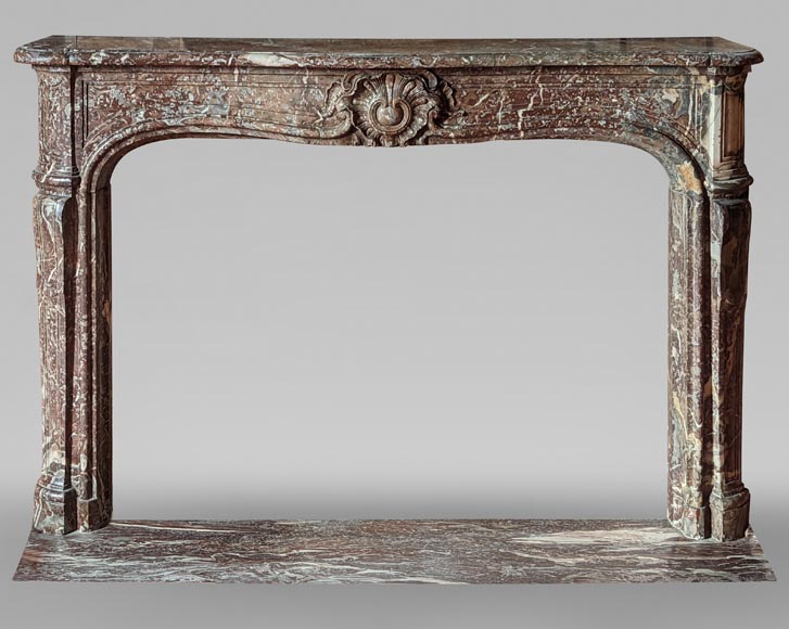 Louis XV period mantel in Rouge Royal marble Louis XV period mantel in Rouge Royal marble-0