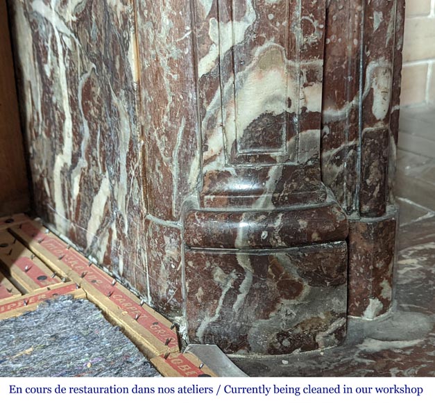 Louis XV period mantel in Rouge Royal marble Louis XV period mantel in Rouge Royal marble-5