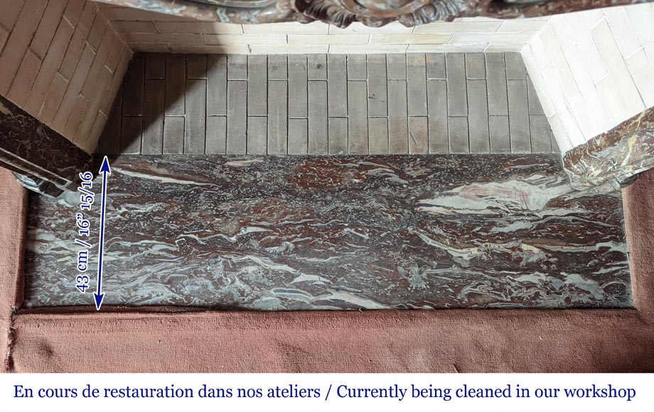 Louis XV period mantel in Rouge Royal marble Louis XV period mantel in Rouge Royal marble-9