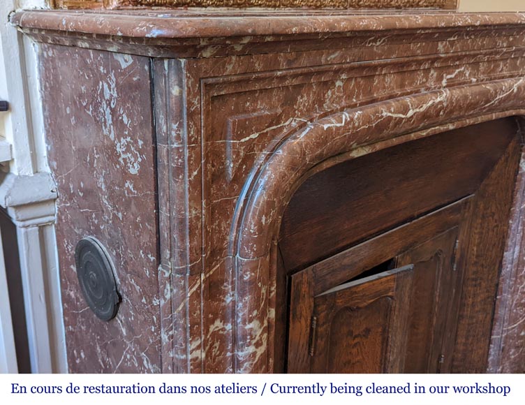 Louis XIV style mantel in Red marble from the North Louis XIV style mantel in Red marble from the North-6