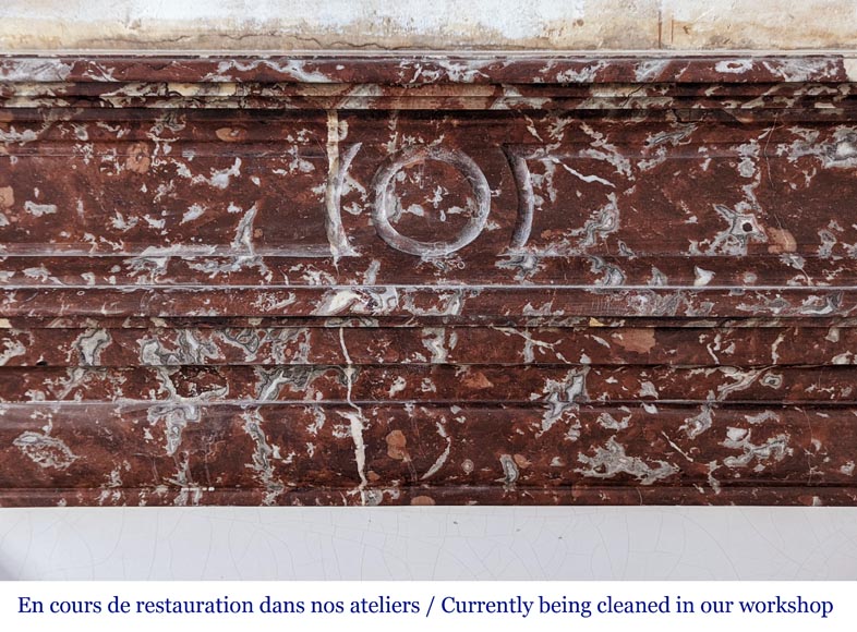 Louis XIV style mantel in Red of the North marble Louis XIV style mantel in Red of the North marble-1