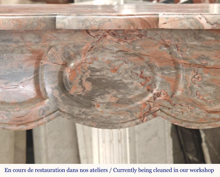 Louis XV style Pompadour mantel in Enjugerais marble Louis XV style Pompadour mantel in Enjugerais marble-1
