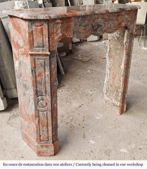 Louis XV style Pompadour mantel in Enjugerais marble Louis XV style Pompadour mantel in Enjugerais marble-2