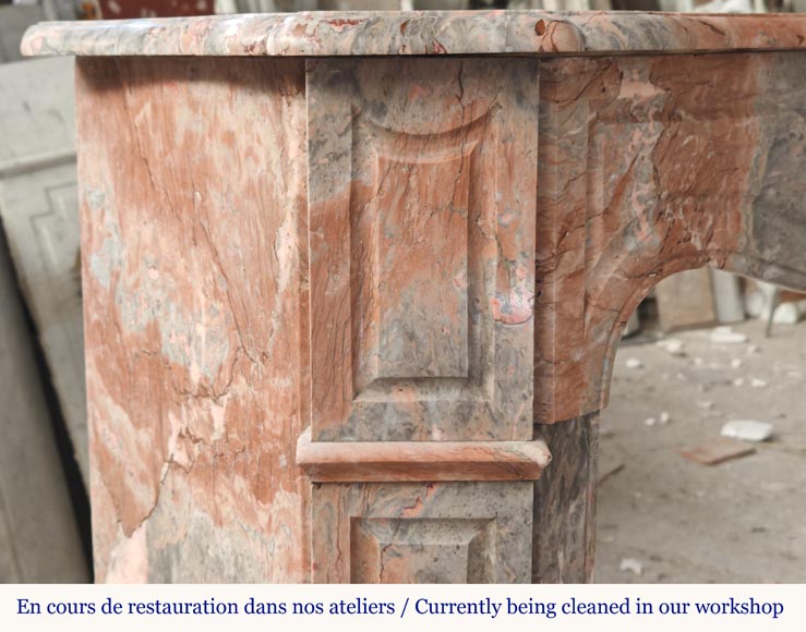 Louis XV style Pompadour mantel in Enjugerais marble Louis XV style Pompadour mantel in Enjugerais marble-3